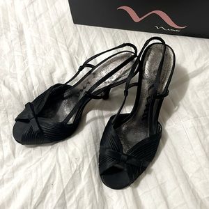 Nina Peep Toe Slingback Heels